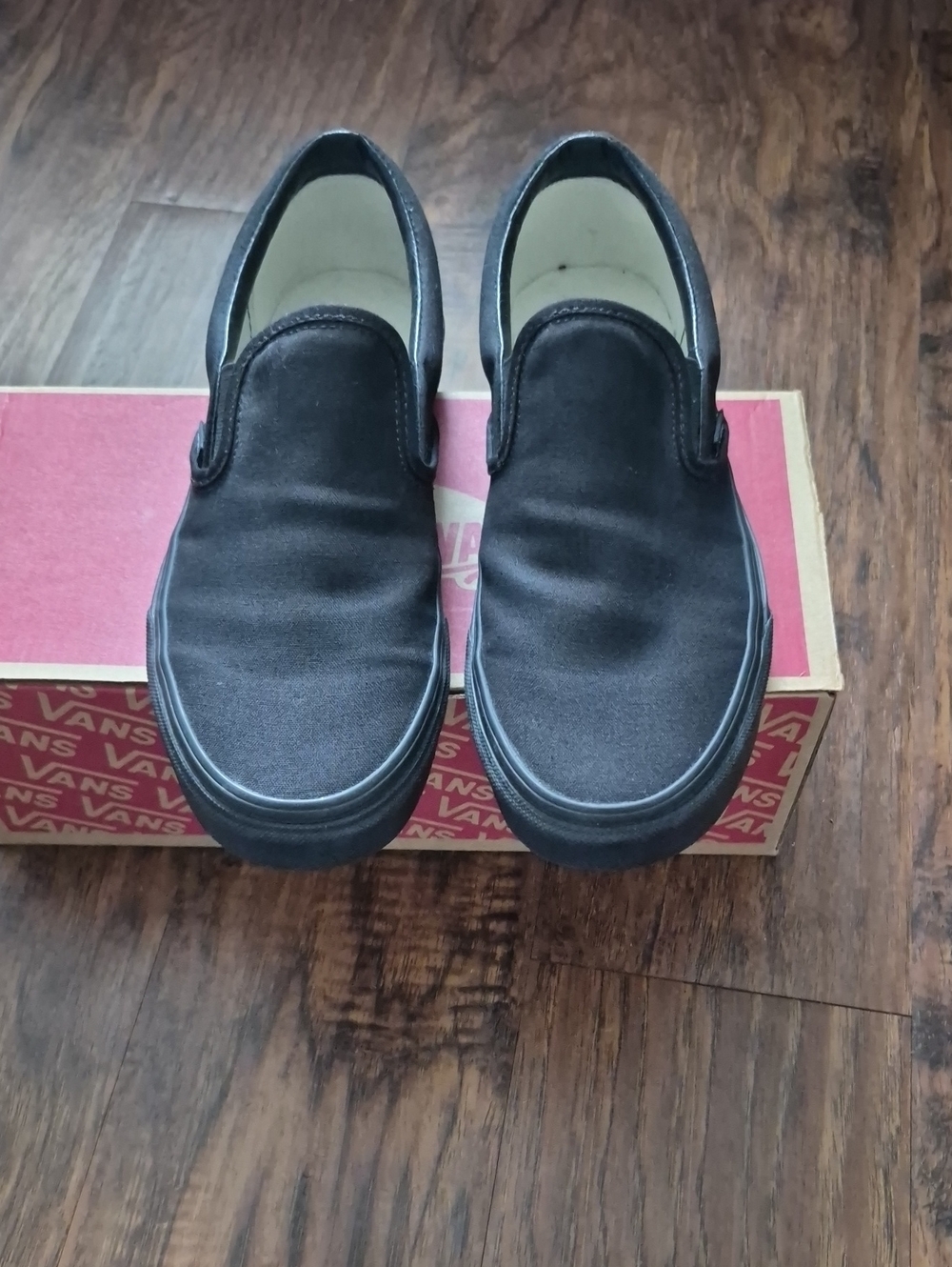 Vans Mens Black Slip-On Canvas Sneakers